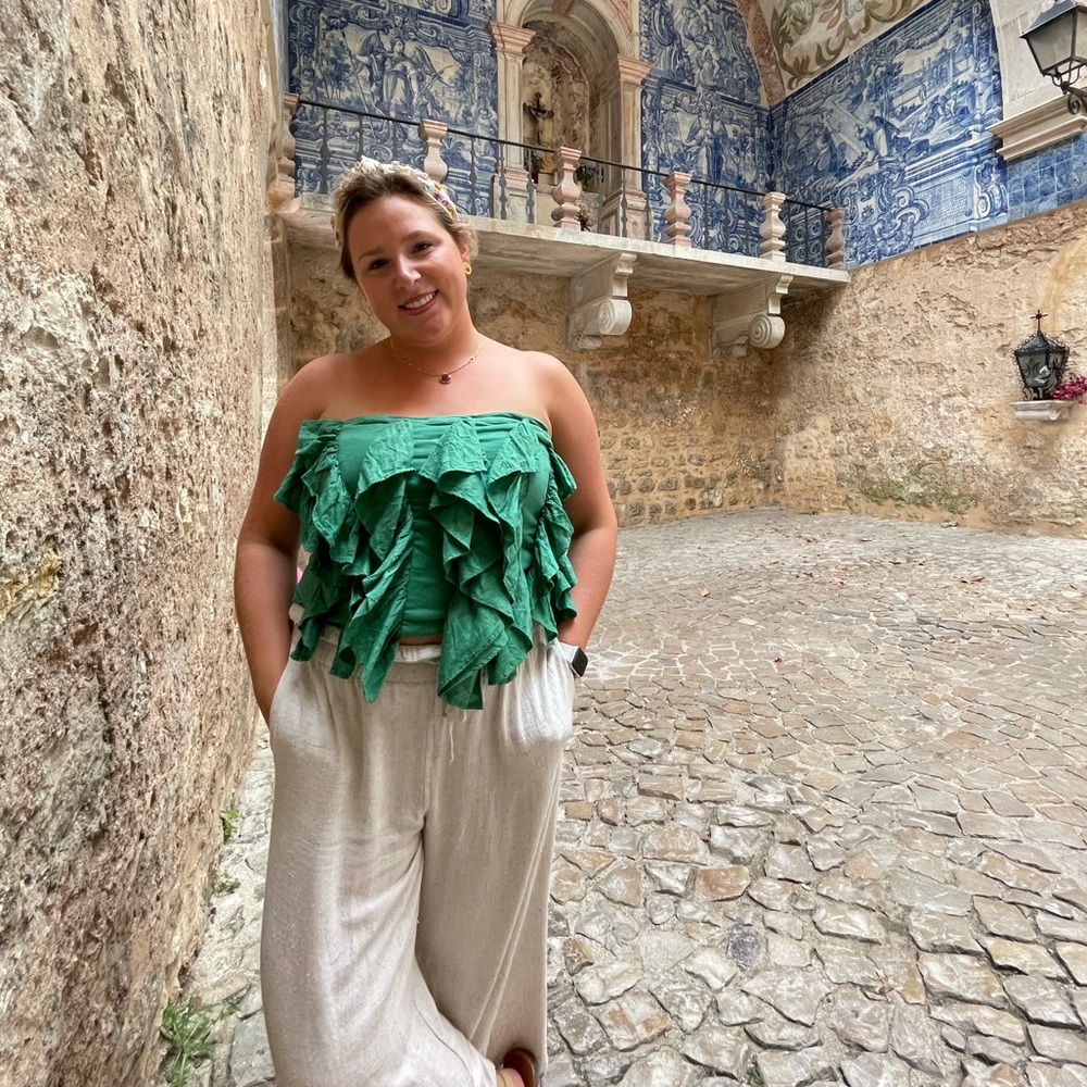 Anthropologie green top